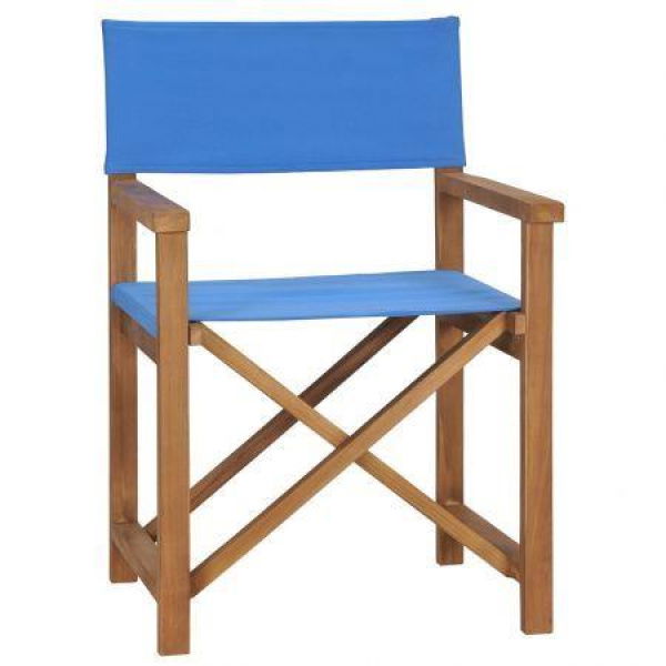 Directors Chair Solid Teak Wood - Blue