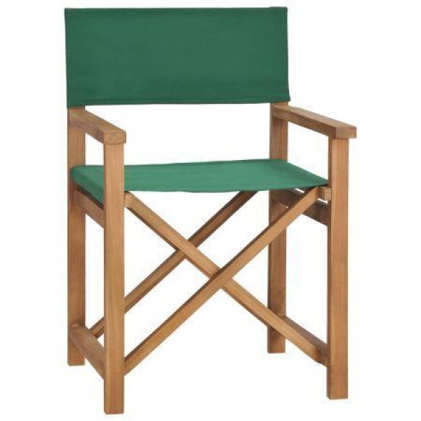 Directors Chair Solid Teak Wood - Green