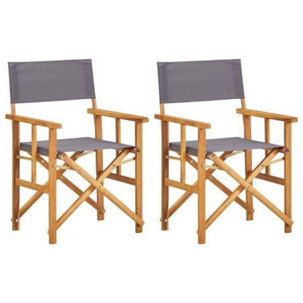 Directors Chairs 2 Pcs Solid Acacia Wood