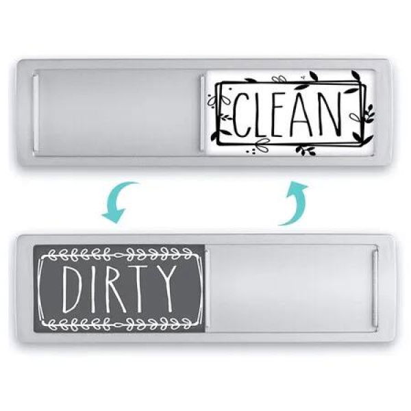 Dishwasher Magnet Clean Dirty Sign, Clean Dirty Magnet for Dishwasher, White