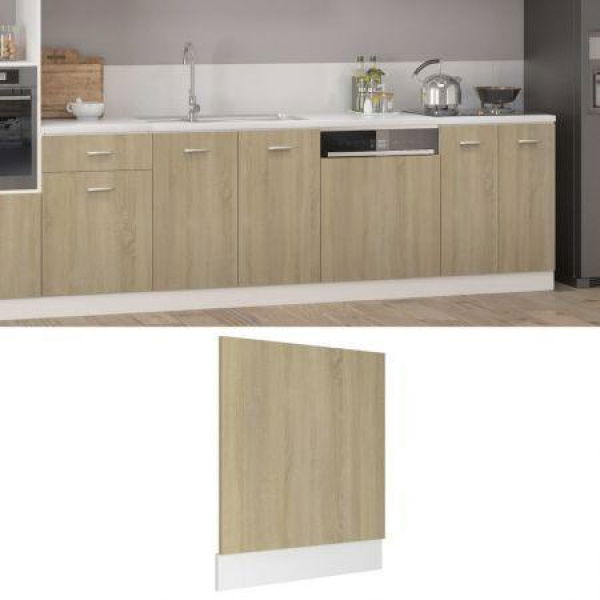 Dishwasher Panel Sonoma Oak 59.5x3x67 Cm Engineered Wood.