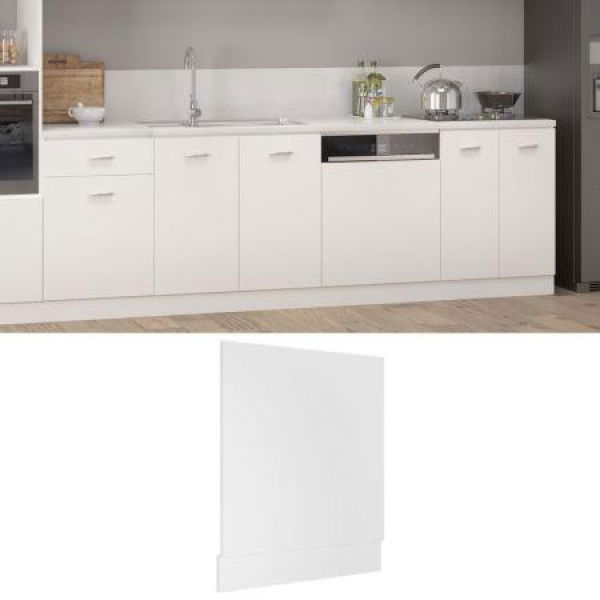 Dishwasher Panel White 59.5x3x67 Cm Engineered Wood.