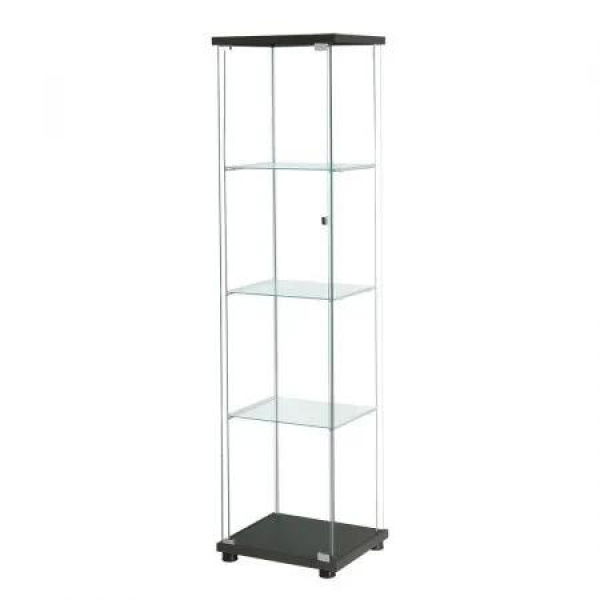 Display Storage Cabinet Glass Black