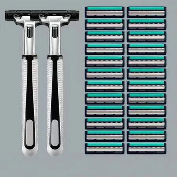 Disposable Razor for Women 3 Blade 24 Refills Razor (2 Handles and 24 Refills)