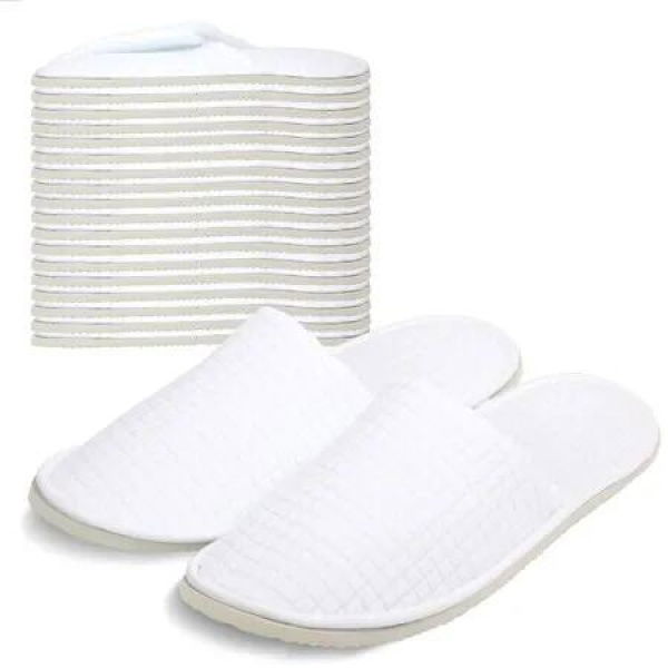 Disposal Slippers 5 Pairs SPA Hotel Closed Toe Open Toe Home Guest White Slippers for Women Men