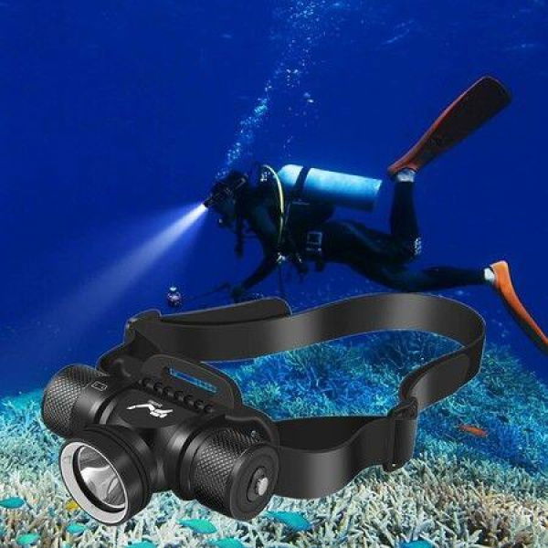 Dive Lights Scuba Diving Headlight IPX8 Waterproof Dive Headlamp - 3 Modes Underwater Flashlight for Diving