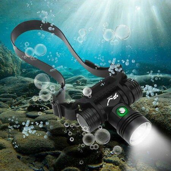 Dive Lights Scuba Diving Headlight IPX8 Waterproof Dive Headlamp - 3 Modes Underwater Flashlight for Diving