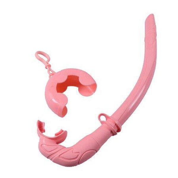 Diving Snorkel Portable Foldable Multi-color Silicone Freediving Snorkel For Swimming Diving Color Pink