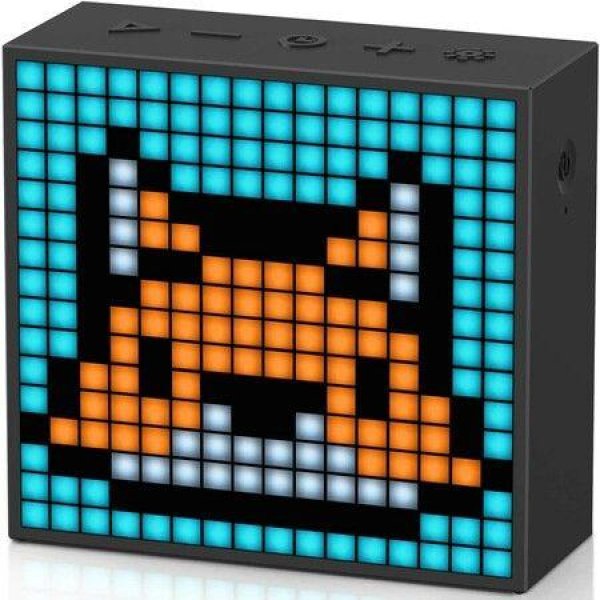 Divoom TimeBox Evo - Pixel Art Bluetooth Speaker With LED Display APP Control Gaming Room Setup & Bedside Alarm Clock - Black.