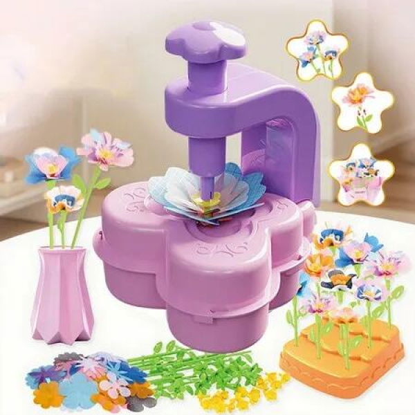 DIY Fabric Flowers Bouquets Toys,Flower Press Textile Kit,Arts Crafts Gifts For 3+ Boys Girls,Parent-Child Educational Interactive STEM Toy