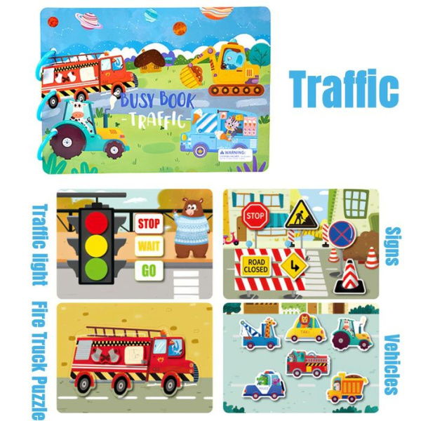 DIY Quiet Book Montessori Busy Book For Kids: Traffic Preschool Learning Activities Learning & Education Toys.