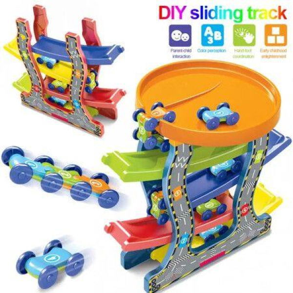 DIY Track Scooter Parking Lot Model Railway Magical Luminous Flexible Track Car Ramp Toy Slide