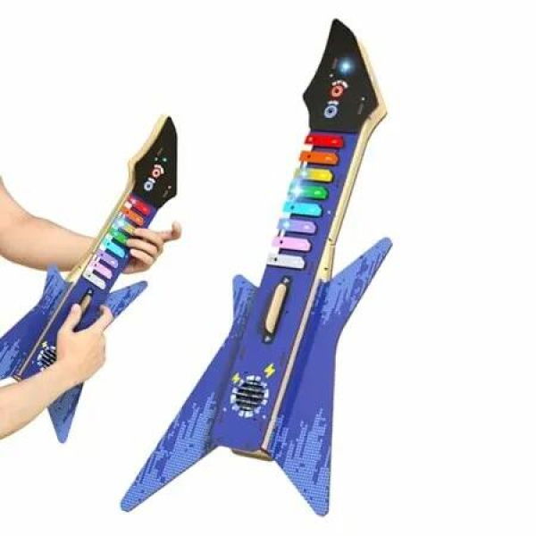 DIY Wooden Electric Guitar Building Kit Musical Instrument Puzzle Model Kit,DIY Guitar Complete Set with All Components For Kids Birthday Gifts