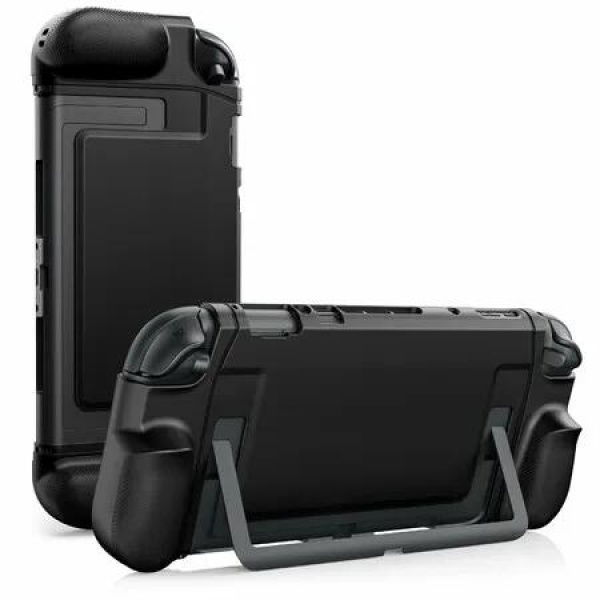 Dockable Switch2 Protective Case TPU Grip Cover Ergonomic Shock Proof Anti Scratch Precise Cutouts Christmas Gift COL Black