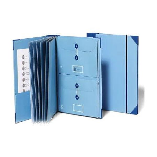Document Organizer Folio Estate Planning Important In Case I Go Missing Binder File Paper Office School Work Blue Storage Personal Records Keeper
