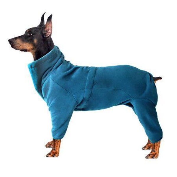 Dog Autumn And Winter Thick Four-Corner Cotton Clothes-S-Sky Blue