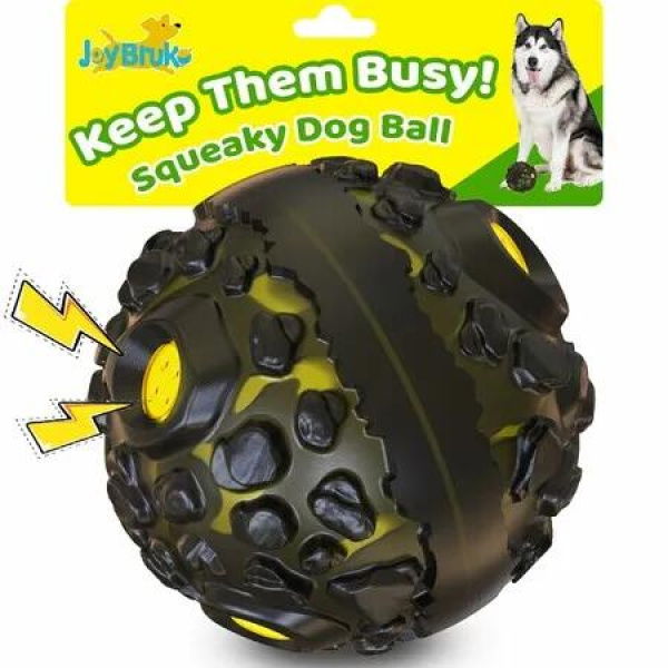 Dog Ball for Aggressive Chewers,Interactive Dog Toy Balls Fun Squeaky Sound to Keep Them Busy,Rubber Pet Chew Toys,As Seen on TV,Yellow