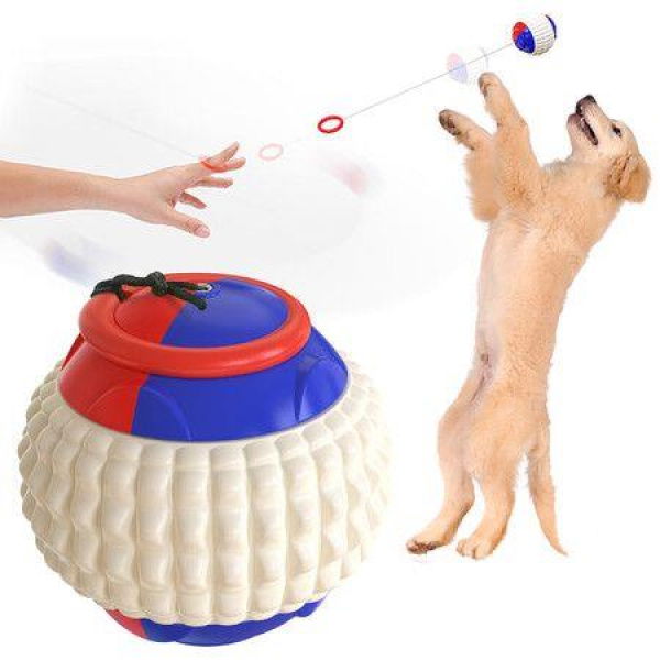 Dog Ball On A Rope Training Dog Treat Toy Ball Throwing Ball Interactive Outdoor Tossing For Pet Dog (Blue)