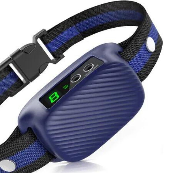 Dog Bark Collar for Large Medium Dogs,Automatic Barking Collar with 3 Training Mode,Rechargeable Anti Bark Collar with 8 Adjustable Sensitivity,Blue