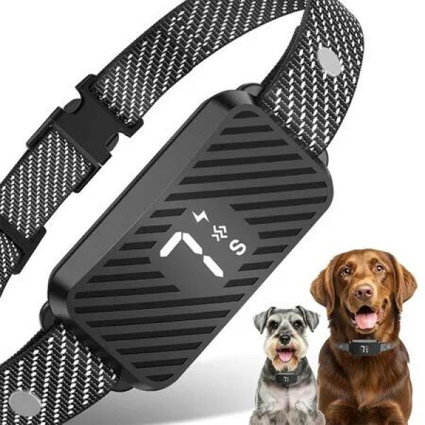 Dog Bark Collar for Large Medium Small Dogs, Rechargeable No Bark Collar, Smart Barking Collar, 3 Beep and Vibration Modes, Waterproof, Black