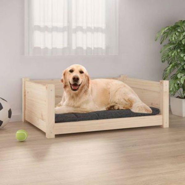 Dog Bed 75.5x55.5x28 Cm Solid Pine Wood.