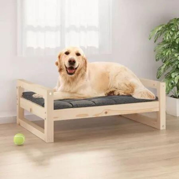 Dog Bed 75.5x55.5x28 cm Solid Pine Wood