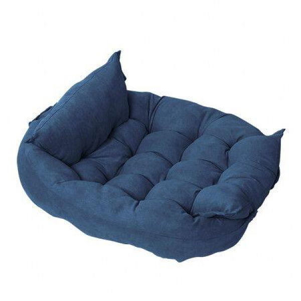 Dog BedsPet Calming Bed WinterFoldable Washable Dog Bed Cat Beds Dog Sofa Bed Multifunctional Dog Bed Three Forms Blue