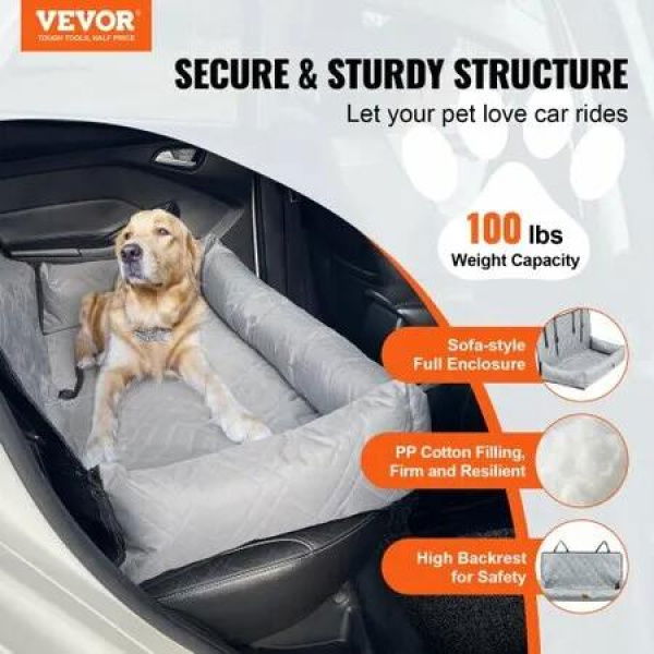 Dog Booster Car Seat Pet Car Seat for Medium Large Dog up to 45.4 kg Gray