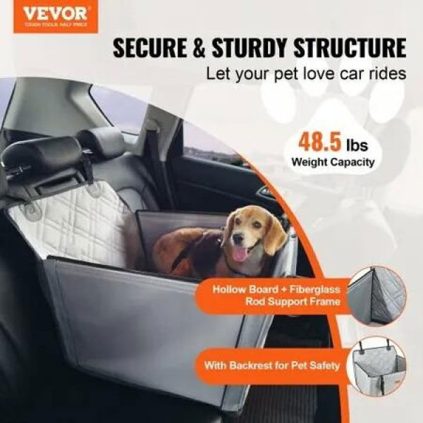 Dog Booster Car Seat Pet Car Seat for S M L Dogs up to 22 kg Gray