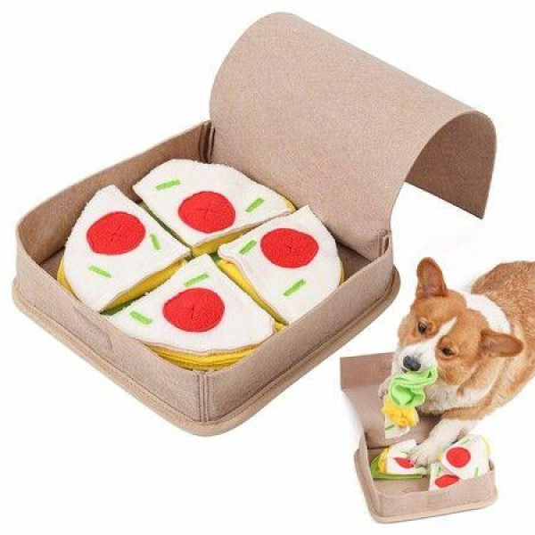 Dog Box Pizza Snuffle Mat Box Mind stimulating Pad Toy for Relieve Boredom and Stress Hide-and-Seek Slow Feeder for Encourage Nature Foraging Skills