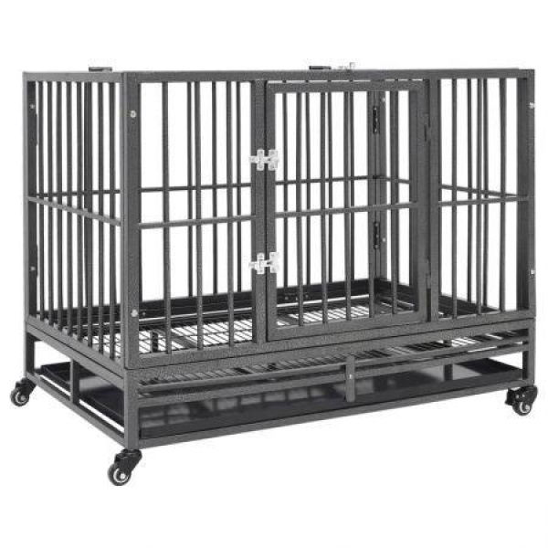 Dog Cage with Wheels Steel 102x72x85 cm