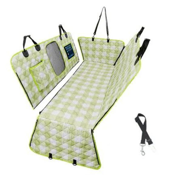 Dog Car Seat Cover for Back Seat, Waterproof and Nonslip Pet Car Seat Cover with Mesh Window for Cars Trucks and SUVs, Green