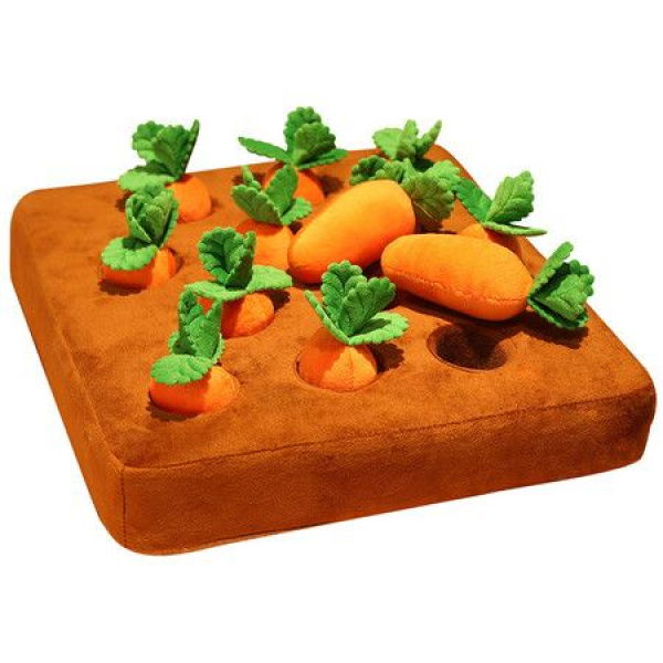 Dog Carrot Plush Toy Dog Vegetable Chew Toy Interactive Dog Puzzle Toys Dog Snuffle Mat Sniffing Pad For Training Smell Natural Foraging Skills