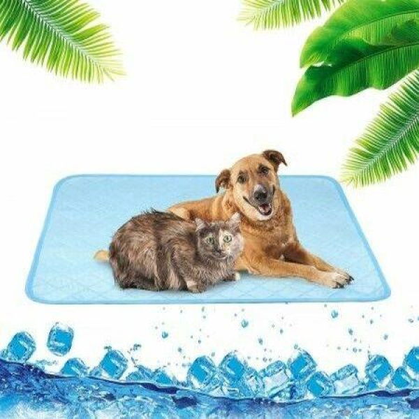 Dog Cooling Mat Washable Cool Pad For Dogs And Cats Breathable Pet Mats To Keep Cool In Summer Reusable Non-Slip Blanket For Dog Crate Playpen Kennel (100X70cm).