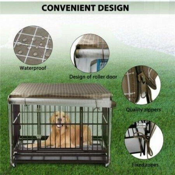 Dog Crate Cover Pet Kennel Cover Provided For Wire Crates Cage Heavy Duty Waterproof Windproof Pet Kennel Cover Indoor Outdoor Protection