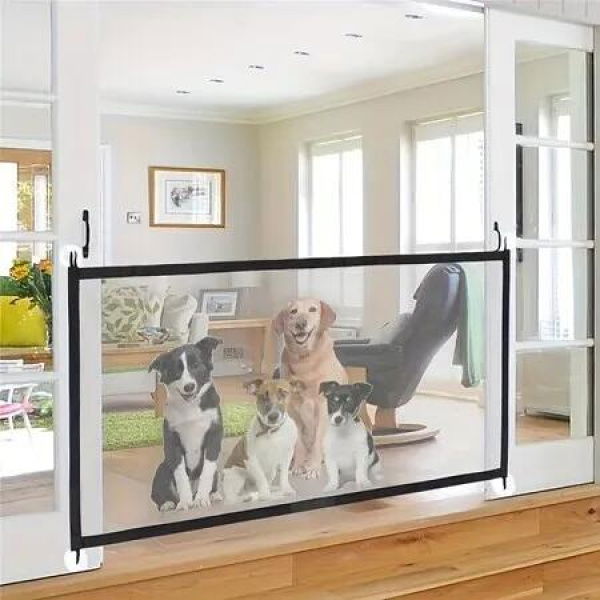 Dog Gate for Stairs, Pet Gates for The House, Dogs Screen Mesh Gate for Doorways Stairways Indoor Safety, 110 x 72 cm