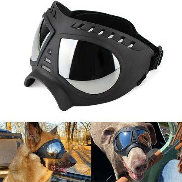 Dog Goggles Large Breed Dog UV Sunglasses Windproof Snowproof Dog Glasses For Long Snout Dogs Soft Frame Flexible Adjustable Straps