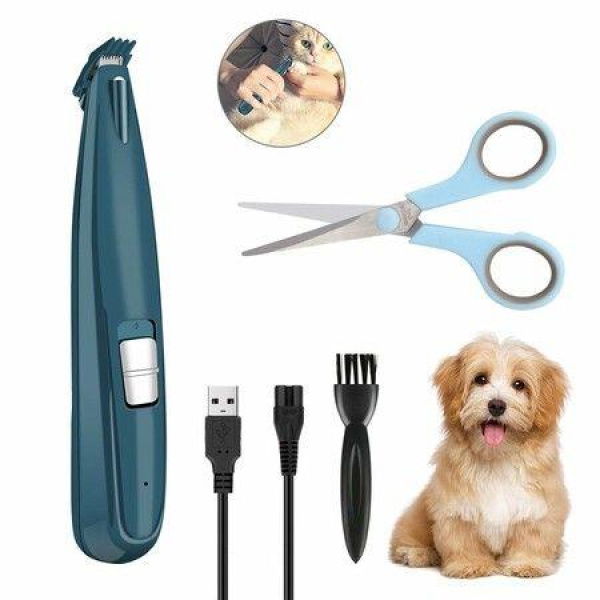 Dog Grooming Cordless Pet Hair Clipper With Scissors Comb Cleaning Brush And USB Cable Silent Rechargeable Shaving Tool For Dogs Cat Hair