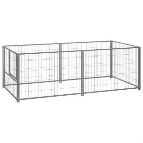 Dog Kennel Silver 200x100x70 Cm Steel