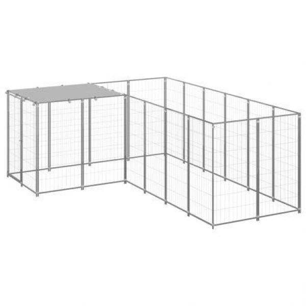 Dog Kennel Silver 4.84 mÂ² Steel