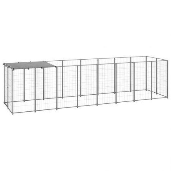 Dog Kennel Silver 4.84 mÂ² Steel