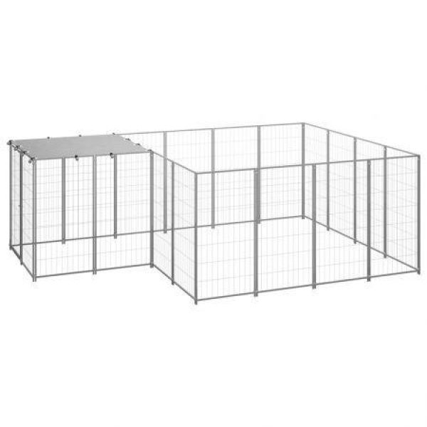 Dog Kennel Silver 6.05 mÂ² Steel