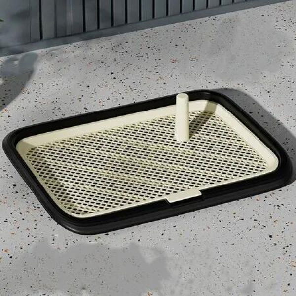 Dog Potty Tray, Dog Toilet Training Tray, Dog Pee Pad Holder, Detachable Washable Mesh Toilet Pad Tray , 45*33*5cm (Black)