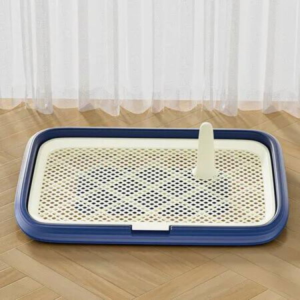 Dog Potty Tray, Dog Toilet Training Tray, Dog Pee Pad Holder, Detachable Washable Mesh Toilet Pad Tray , 45*33*5cm (Blue)