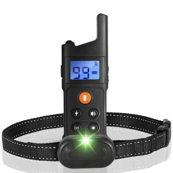 Dog Shock Collar Remote Training Collar with Removable Prongs,Beep Vibration Shock IPX7 Waterproof, Rechargable Keypad Lock for 1 Dog