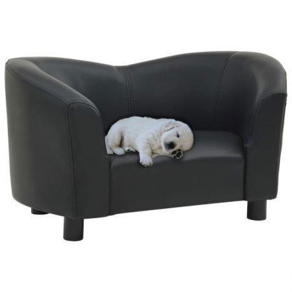 Dog Sofa Black 67x41x39 Cm Faux Leather