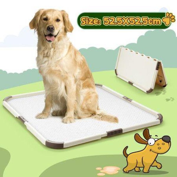 Dog Toilet Puppy Pad Trainer Pet Bathroom House Potty Training Pee Holder Tray Portable Foldable 52.5x52.5cm.