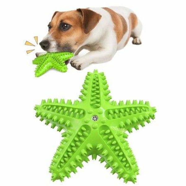 Dog Toys for Aggressive Chewers, Puppy Teething Chew Toys, Interactive Puzzle Starfish Toys for Small Medium Large Breed-Green