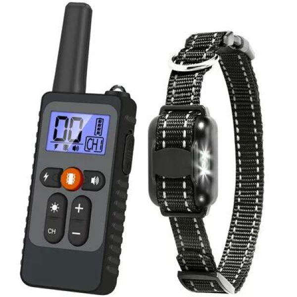 Dog Training Collar, 800m Range, Electric Dog Collar with Remote Control Beep Vibration Shock, IPX67 Water Resistant, Suitable for Small and Medium Dogs