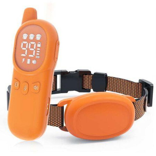 Dog Training Collar Electric Waterproof Pets Remote Control Rechargeable Training Dog Collar With Shock Vibration Sound Color Orange